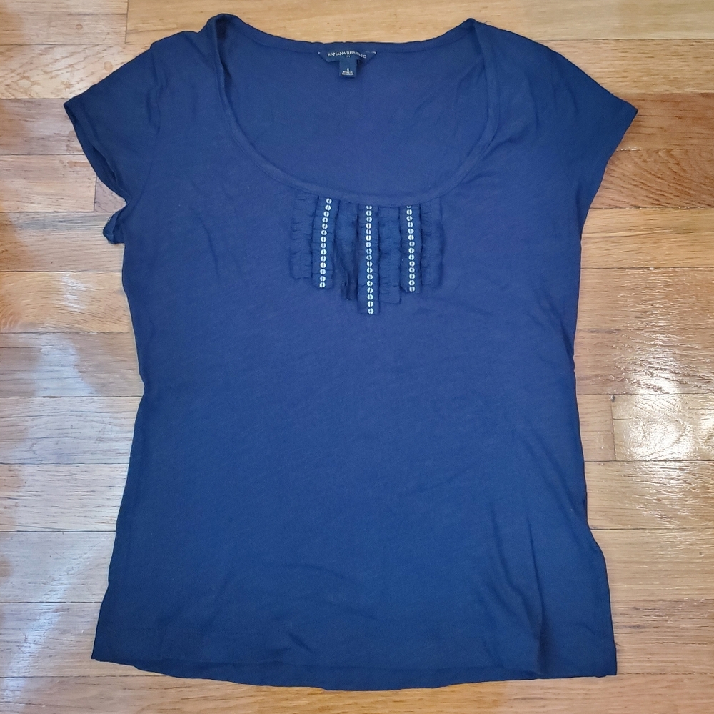 Banana Republic Navy Short Sleeve Top
